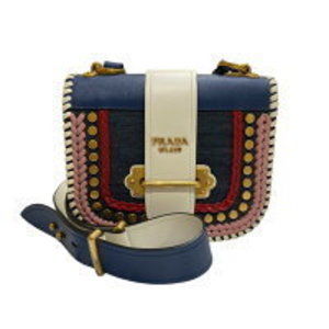 Prada Cahier Shoulder Bag Navy Blue Prada